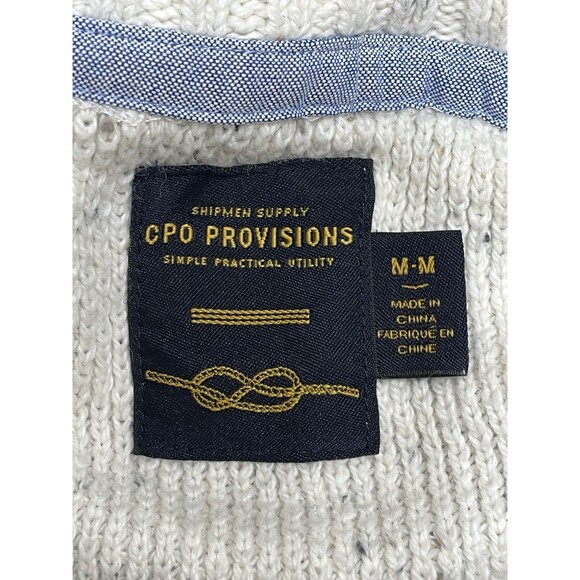CPO Provisions Shipmen Supply Mens Shawl Collar Cardigan Fisherman Sweater Sz M - Picture 10 of 12